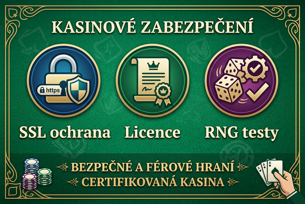 Infografika bezpečnosti s prvky českého textu a symboly ochrany